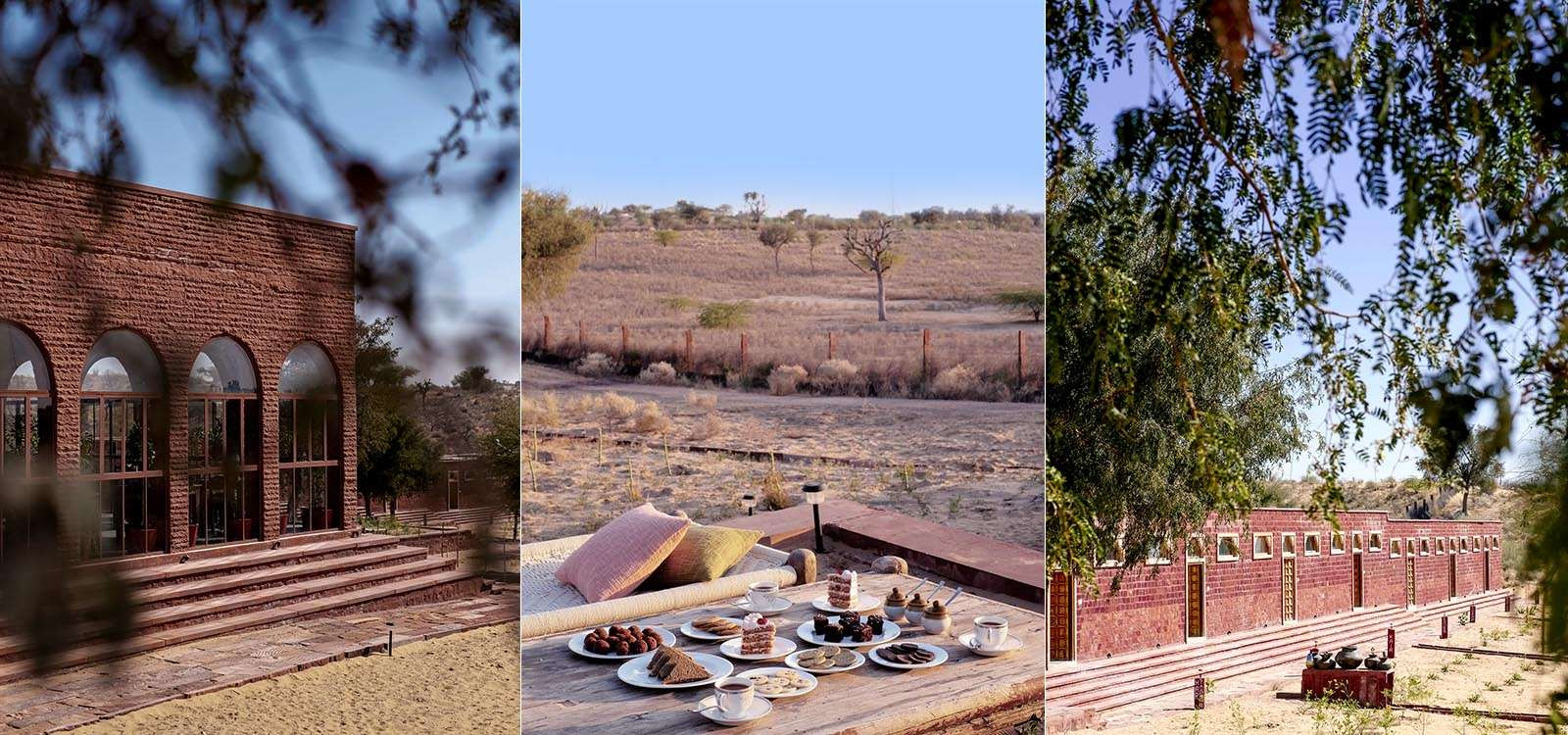 A panoramic view of the desert in and around Kaner retreat